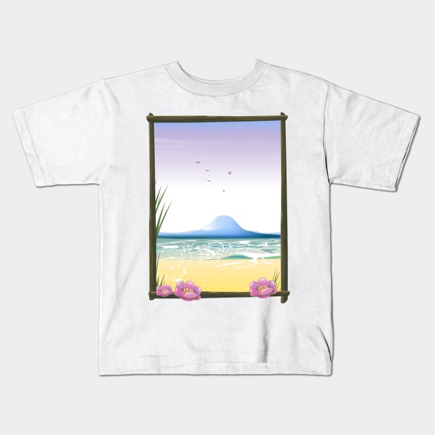 Tropical beach Kids T-Shirt by nickemporium1